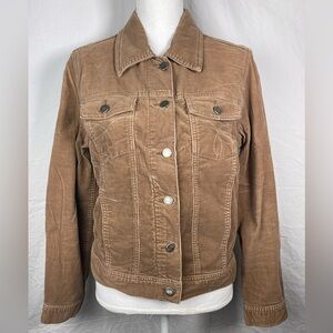 Calvin Klein Jeans Corduroy Jacket-Brown-Sz M-Button Up-Collared